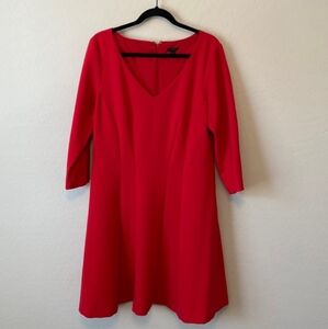Ann Taylor Long Sleeve Red Dress Size 14